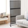 Black Diamond Privacy Screen – Freestanding Room Divider W/ Sturdy Steel Frame - 3-Panel Decorative Fence for Indoor/Outdoor Use