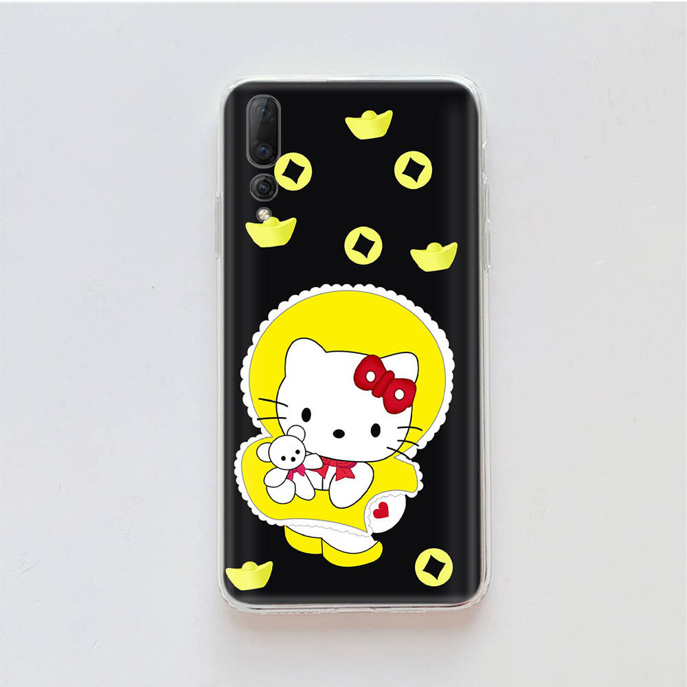 Transparent Case for Samsung A04 A14 A23 M33 M53 Realme 10 9 C35 C55 VIVO X80 Infinix Hot 30 Note 11 Tecno Spark 8P Pro L-28 Cute Hello Kitty