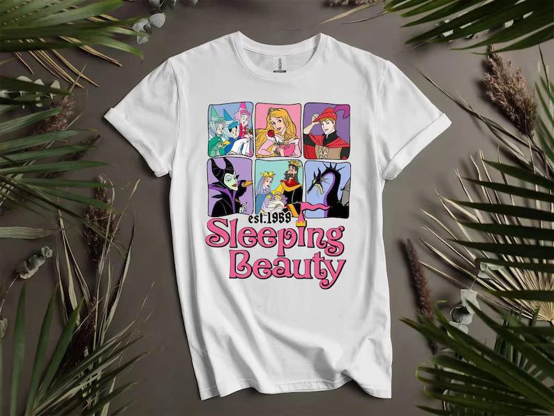 Sleeping Beauty Princess Cute White T Shirt Gift For Friends S