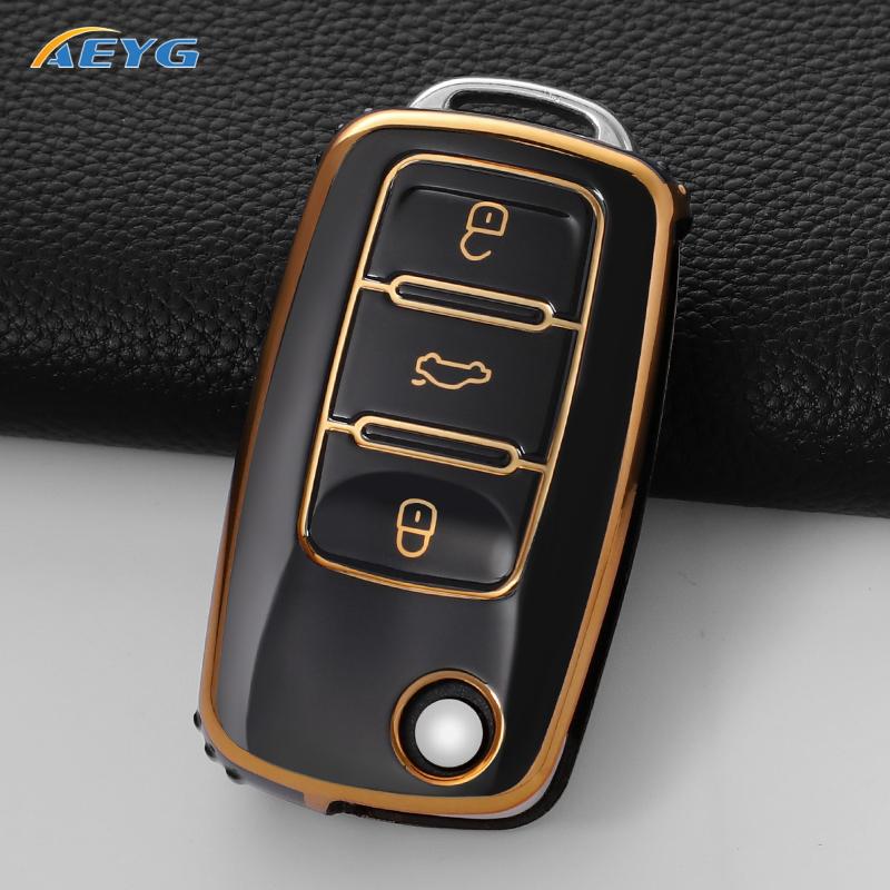 Autoschlüsselhülle für Volkswagen VW Polo Golf Passat Tiguan Beetle Caddy T5 Up Eos Skoda Octavia Seat Leon Altea