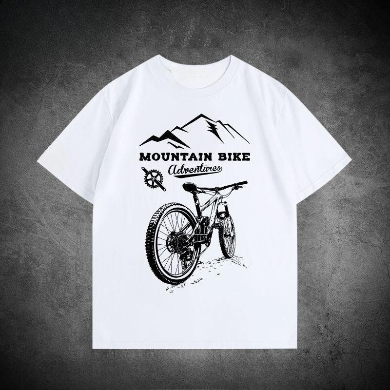 Bicycle Riding Club Creative Mountain Bike Print Pattern Cotton Tshirt Unisexs Clothing Womens Clothing Summer New T Shirt