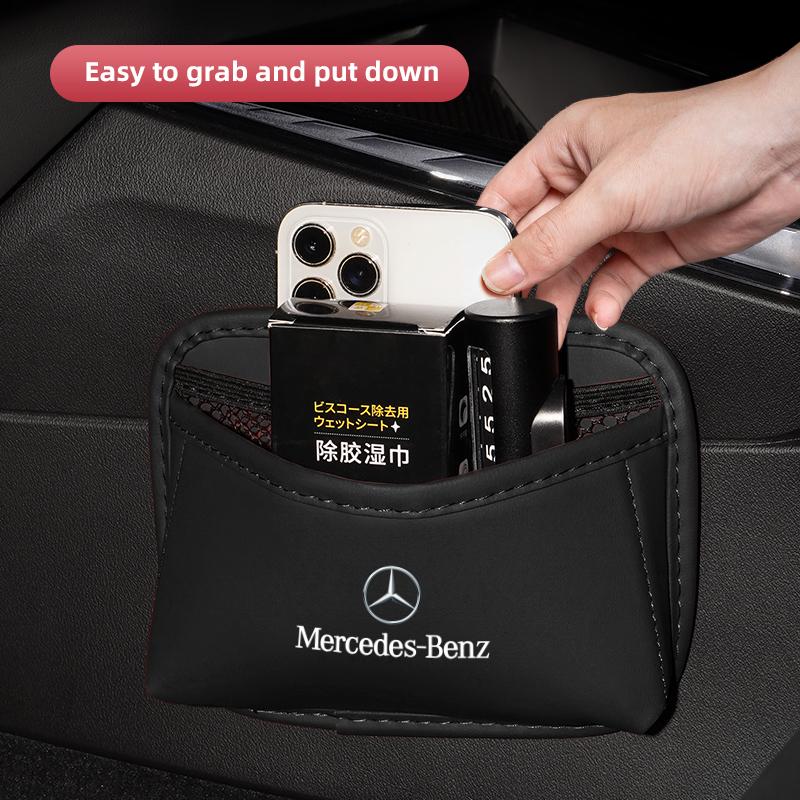 VFO1 Multi-functional Car Storage Box For Benz AMG A/B/C/E/S Class W203 W220 W211 Holder Leather Auto Door Side Case Backseat Bag