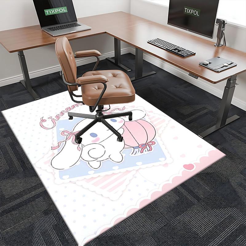 Cinnamoroll Anime Cartoon Design Chair Mat Non-Slip Carpet for Office Home Decoration Living Room Bedroom Game Room Dormitory Gift Seasonal Universal.