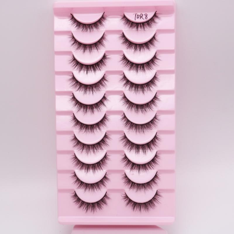 Private Label False Lashes 10 Pairs 3d Faux Eyelashes Natural Styles Makeup Mink Eyelash