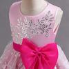 Girls Bow Flower Wedding Party Birthday Party Tutu Dress Stage Performance Costume