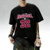 Fashionable summer men's muscle training Gothic letter print micro elastic breathable round neck T-shirt outdoor casual top