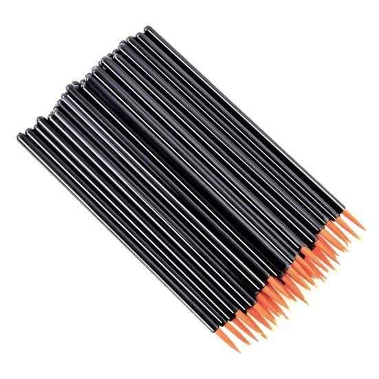 

50 шт./компл., кисть для подводки глаз, одноразовая краска для ногтей, полипропиленовая профессиональная кисть для макияжа, подводка для красоты жёлтый/чёрный