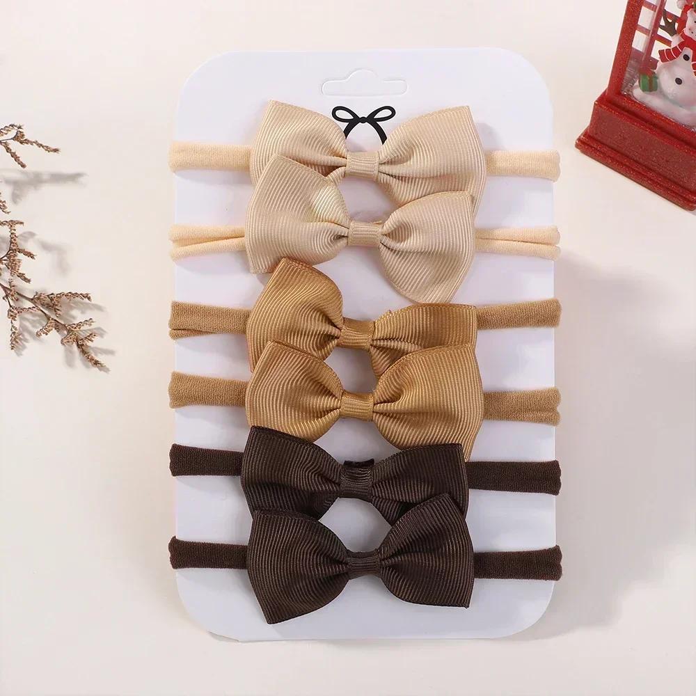 6Pcs/Set Sweet Colorful Ribbon Bowknot Elastic Headband for Baby Girls Ties Headwear Infant Kid Hair Accessories Diademas Gifts