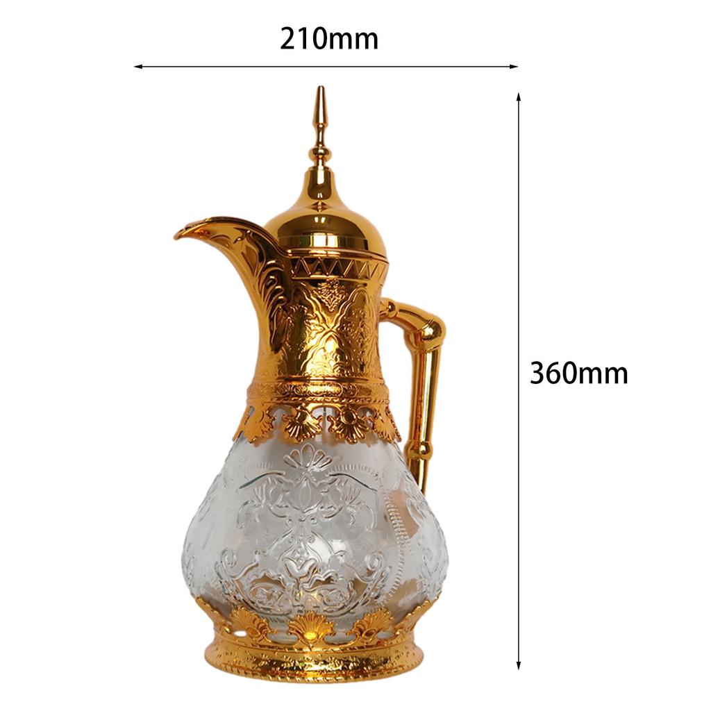Arabic Style Coffee Pot 1600ml Tea Pot Multipurpose with Rotating Lid Juice Tea Kettle Insulated Coffee Carafe for Party Tea