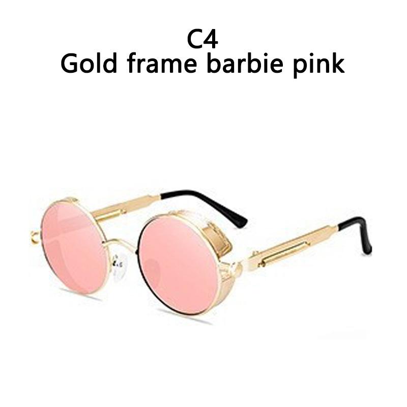 Gothic Steampunk Sunglasses Men Women Vintage Round Metal Frame Punk Style UV400 Sun Glasses Designer Brand