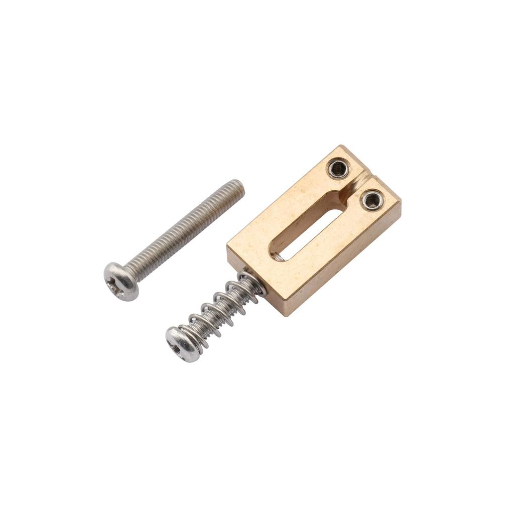 Musiclily Ultra 10.8mm Brass Bridge Saddles for Strat/Tele Electric Guitars, Original Color (Set of 6)