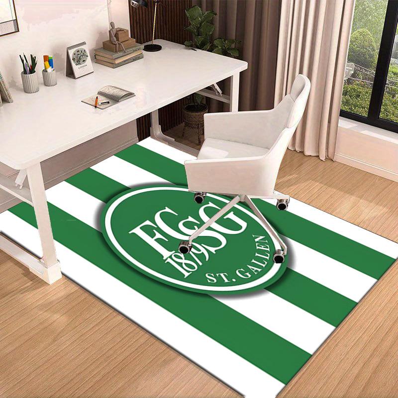 St. Gallen Grün-Weiß Erbe Bereichsteppich Büroteppich, Stuhlmatte, Dekor Teppich Wohnzimmer Schlafzimmer Matte, Große Größe Fan Geschenke Weihnachtsgeschenke