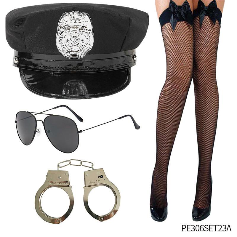 Pilot Attendant Flight Uniform Sunglasses Set Costume Accessories Cosplay Party