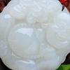 Natural Afghanistan White Jade Buddha Pendant Necklace