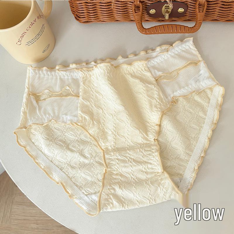 Cream Girl Underwear: Pure Desire High-Style Sexy Waistband Women's Breathable Comfortable Thin Triangle Panties.