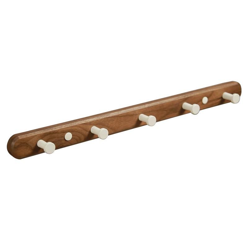 Walnut Wall-Mounted Hook for Clothes & Hats, No-Punch Installation for Door Back or Entrance Hall