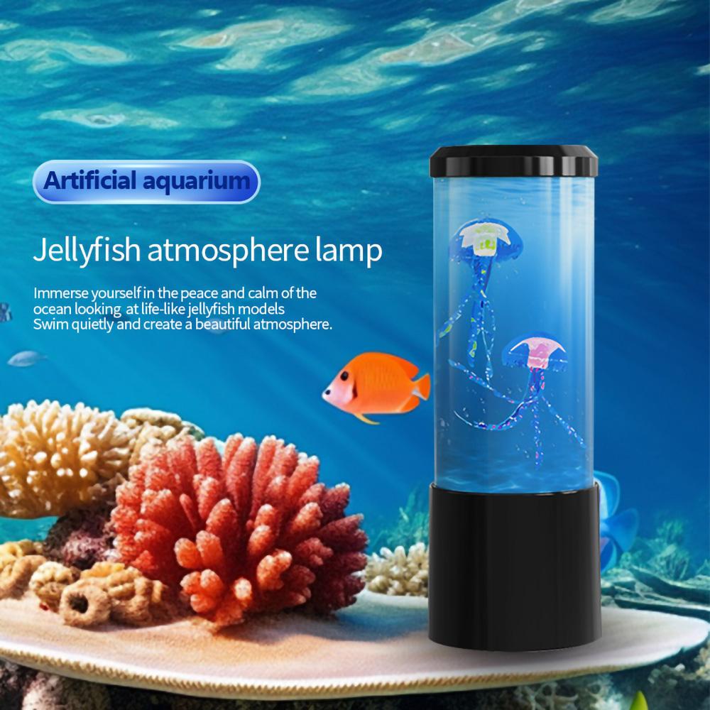 7Colors S Size Jellyfish Lava Lamp Aquarium Ocean Night Lights LED Jellyfish Mood Lights With For Home Bedroom Desktop Decoratio