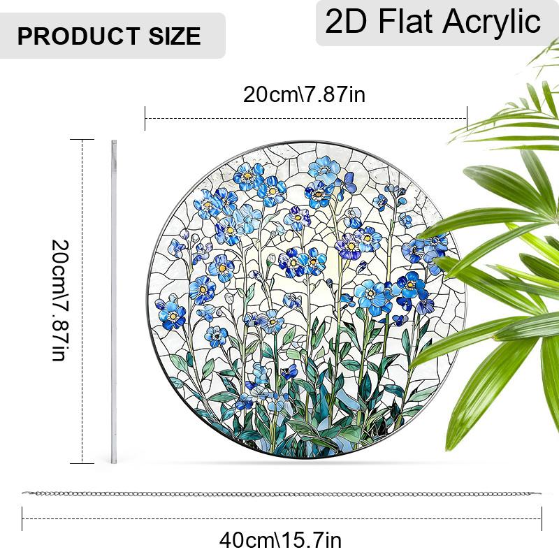 Acrylic Forget-Me-Not Flower Suncatcher Stained Glass Effect Window Hanging Ornament Flower Lover Gifts