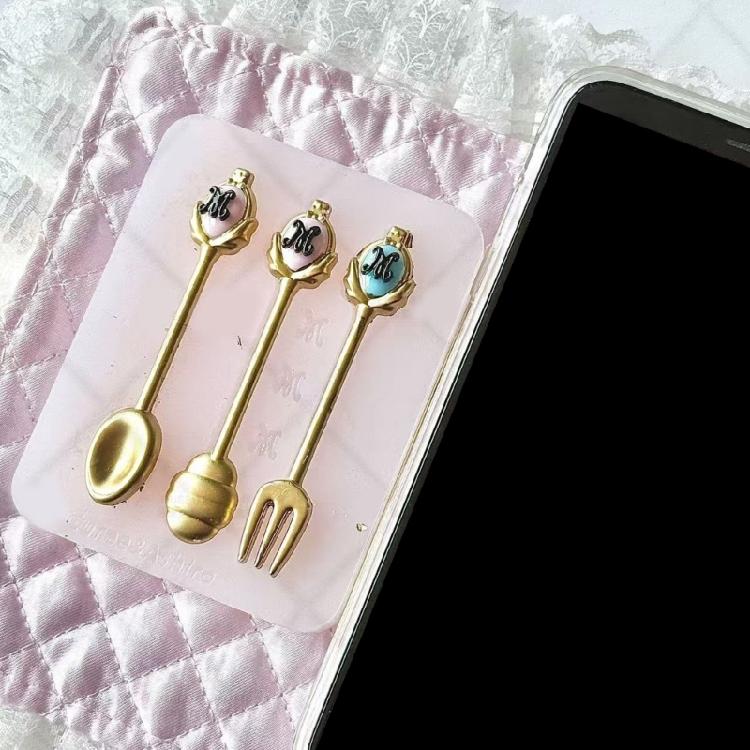 Silicone Spoon Fork Shape Mold Heat Resistant For DIY Crafts Resin Soap Candle Jewelry Making Kitchen Baking Tool