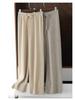 Autumn/Winter Women's High Waist Knitted Wide-Leg Pants - Solid Color, Korean Style