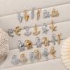 INS Wind Beach Wind Exquisite Inlaid Rhinestones Starfish Coconut Pendant DIY Necklace Pendant Stainless Steel Bracelet Accessories