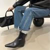 Pointed Short Boots Women's 2025 Autumn and Winter New Simple Women's Boots Short Boots French Thin Boots Fruit 665-2