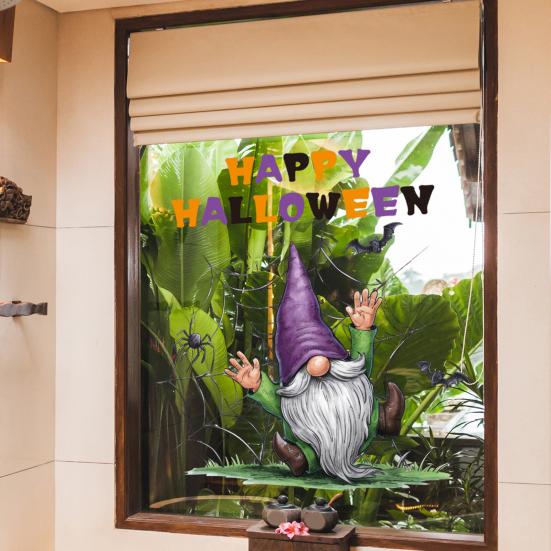 Halloween Window Sticker Removable Static Cling Sticker Cartoon Animal Dwarf