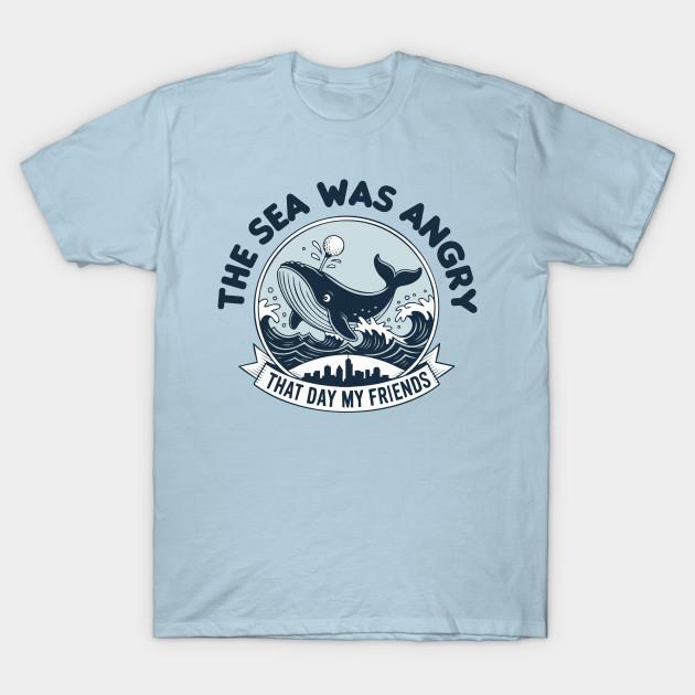 Herren Schwarzes T-Shirt mit Aufdruck Der Tag, an dem das Meer wütete, Meine Freunde No-Cut Transferpapier Druck Baumwoll-T-Shirt