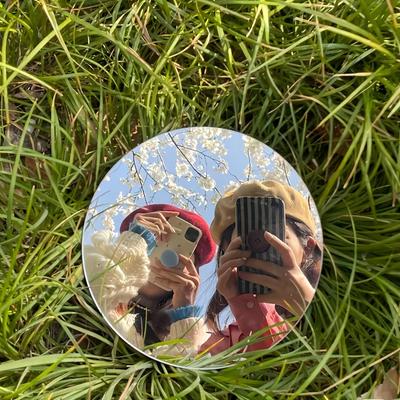 Miroir Convexe Avec Autocollants Miroir de Voyage Accessoires Photo Miroirs de Maquillage Miroirs Ronds Portables Miroir Grand Angle Pour Photographier