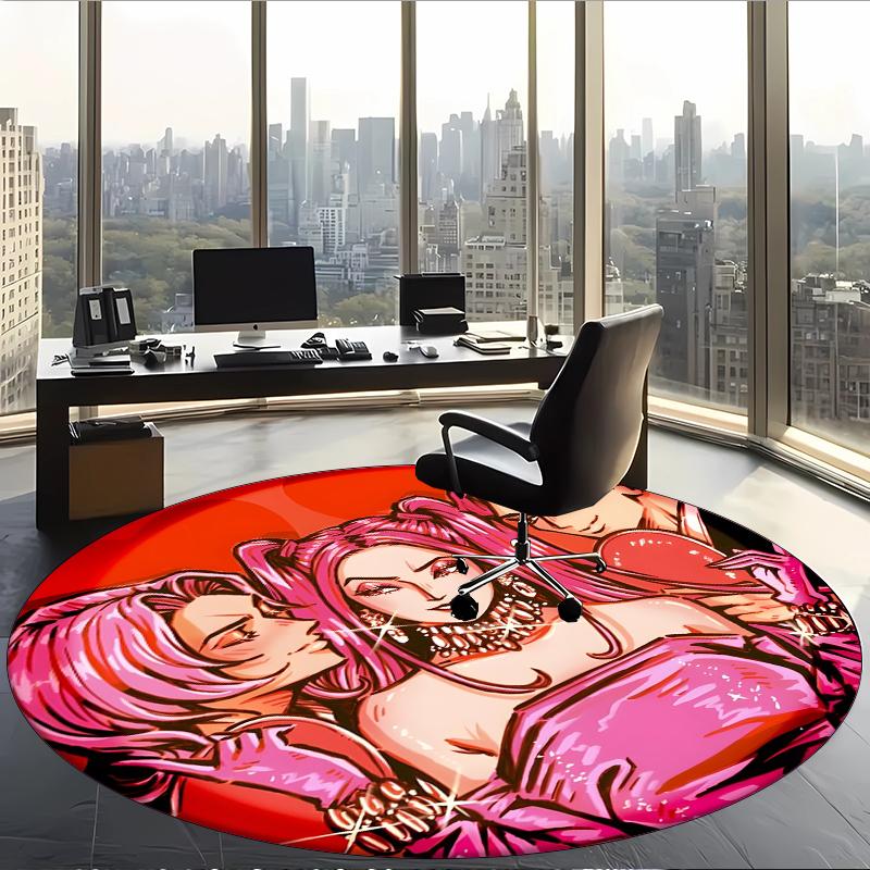 Miromabby (5) Round Office Rug Decorative Floor Rug for Office Bedroom Living Room and Home Space