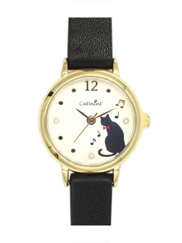 

[Follow] Watch catmint Cat Pearl Watch H01421S-1 BK Women s Black