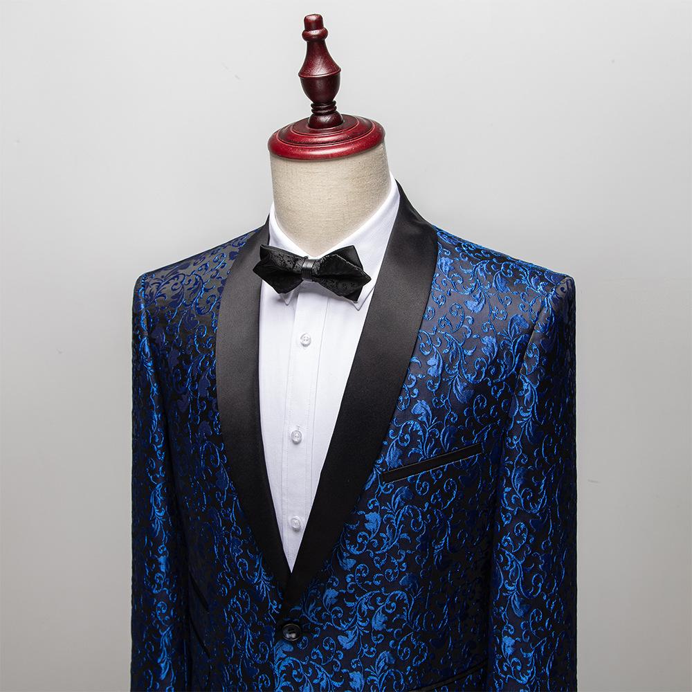 Sacouri Bărbați Costum Jacquard Culori Multiple Slim Bal Nuntă Costum pentru Performanță pe Scenă