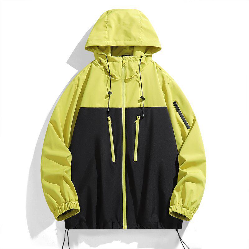 

2026 Autumn/Winter Outdoor Windproof Hooded Jacket for Couples - Fashionable Mountaineering Coat M лимонно-жовтий колір