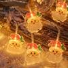 Safe Low Heat Led Wires LED Christmas String Lights, Santa Claus/Snowman/Tree/Candy Cane Light, Decorative Cartoon Flexible Holiday Lamps Hanging