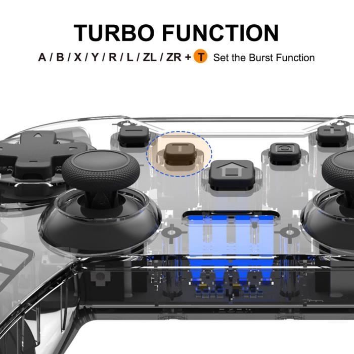 Manette de jeu - Bluetooth sans fil pour Nintendo Switch Pro/Lite - Compatible PC/Android - Anti-interférence - Noir
