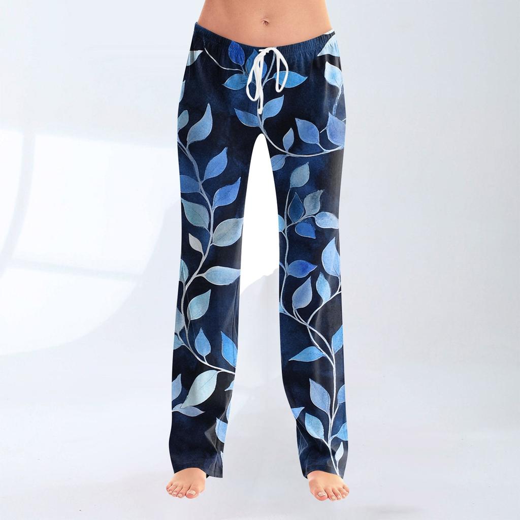 Women's Fashion Loose Casual Bow Printed Casual Pants