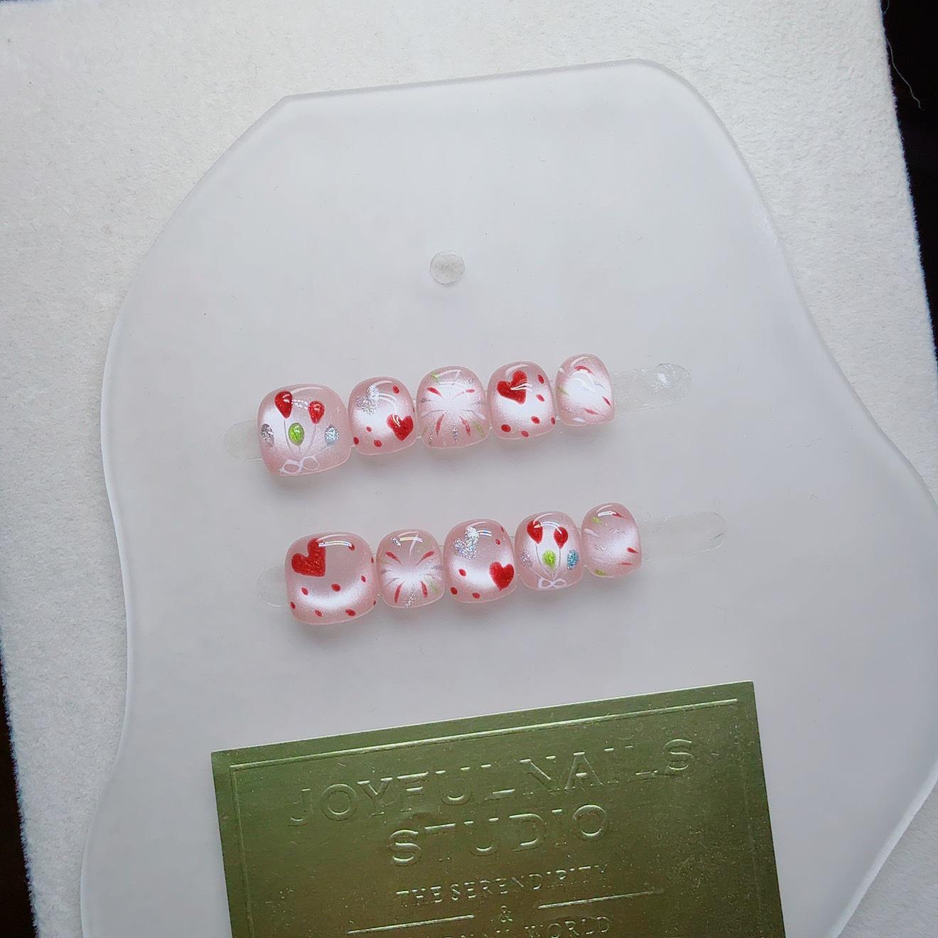 3D Polka Dot Cat Eye Heart Nail Art Stickers for Kids