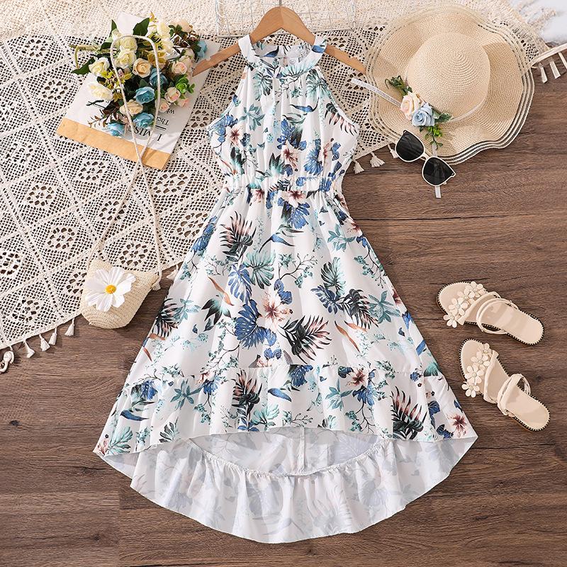 

Детское повседневное платье без рукавов неправильного кроя, элегантное платье для девочек на весну и лето 140cm=9Y