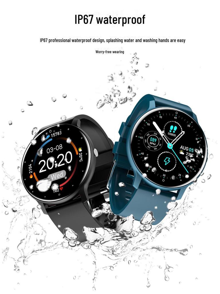 Waterproof Bluetooth Smart Watch with Blood Pressure & Sleep Detection - Sports & Health Monitoring Smart Watch