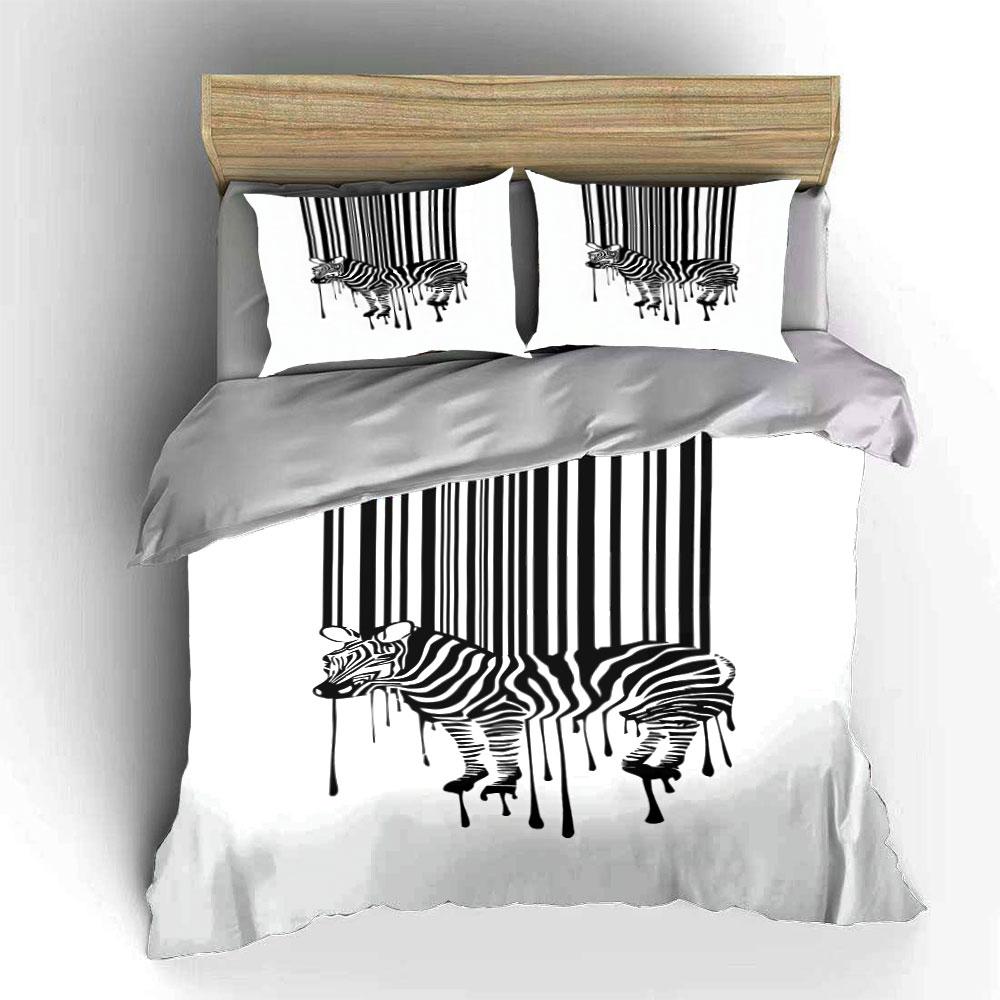 Melting zebra barcode design. Bedding sets Duvet cover sets Duvet covers Pillowcases(1*Duvet Cover 2*Pillowcases without duvet insert)