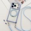 Crossbody Lanyard Electroplated Rotating Stand Magnetic Phone Case for IPhone Air 17 16 Plus 15 14 13 Pro Max for Magsafe Cover