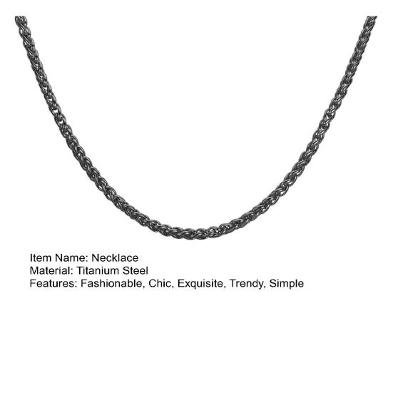 Collana a Catena di Grano per Uomo Tono Oro Argento Nero Catene di Grano 3mm Collana in Acciaio al Titanio per Uomo Ragazzo Regali di Compleanno