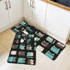 1 Stück Cartoon Katzen Muster Küchenteppich Rutschfeste Fußmatten Pop Design Badezimmerteppich Badematte Teppich für Zuhause Spüle Wäsche Dekor