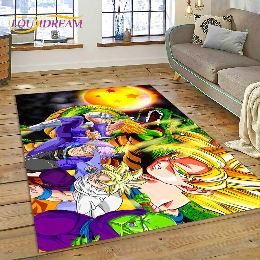 HD Japan Anime D-Dragon-Ball Cartoon 3D Rug Carpet for Living Room Bedroom Decor,Non-slip Decoration for Sofa Doormat Gift Kid