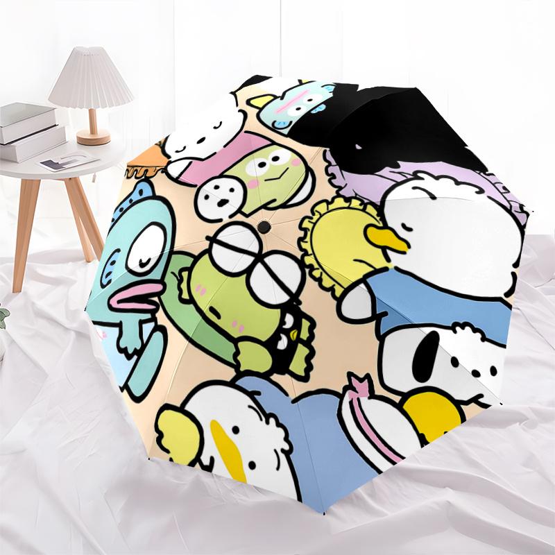 

1pc Keroppi & Friends Automatic Folding Umbrella - Portable 3-Fold Design, 8-Bone Iron Frame Outdoor Umbrella, Perfect Gift for Fans, Travelers, Daily