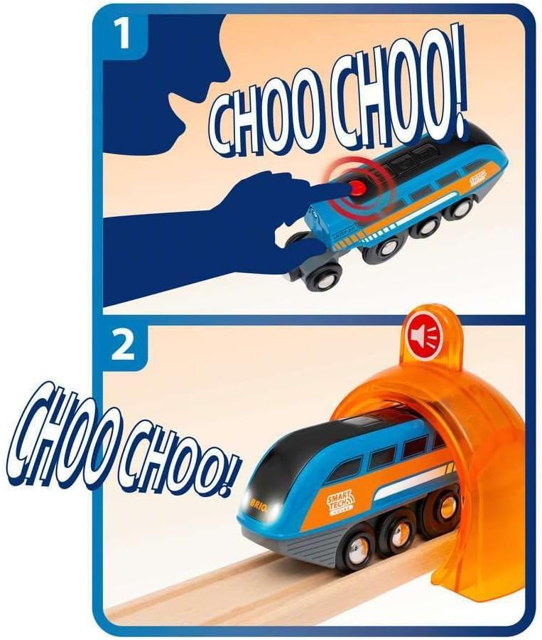 BRIO Smart Tech Sound DX Set [37 Pieces] 33972, Ages 3+ [Toy, Wooden Toy, Wooden Rail, Rail Set, Gift (Birthday/Christmas)]