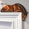 Collectible Dragon Figurine Sleeping Door Topper, Medieval Fantasy Wall Decor for Doorway, Rustic Home Accessories Corner Decor, No Drill