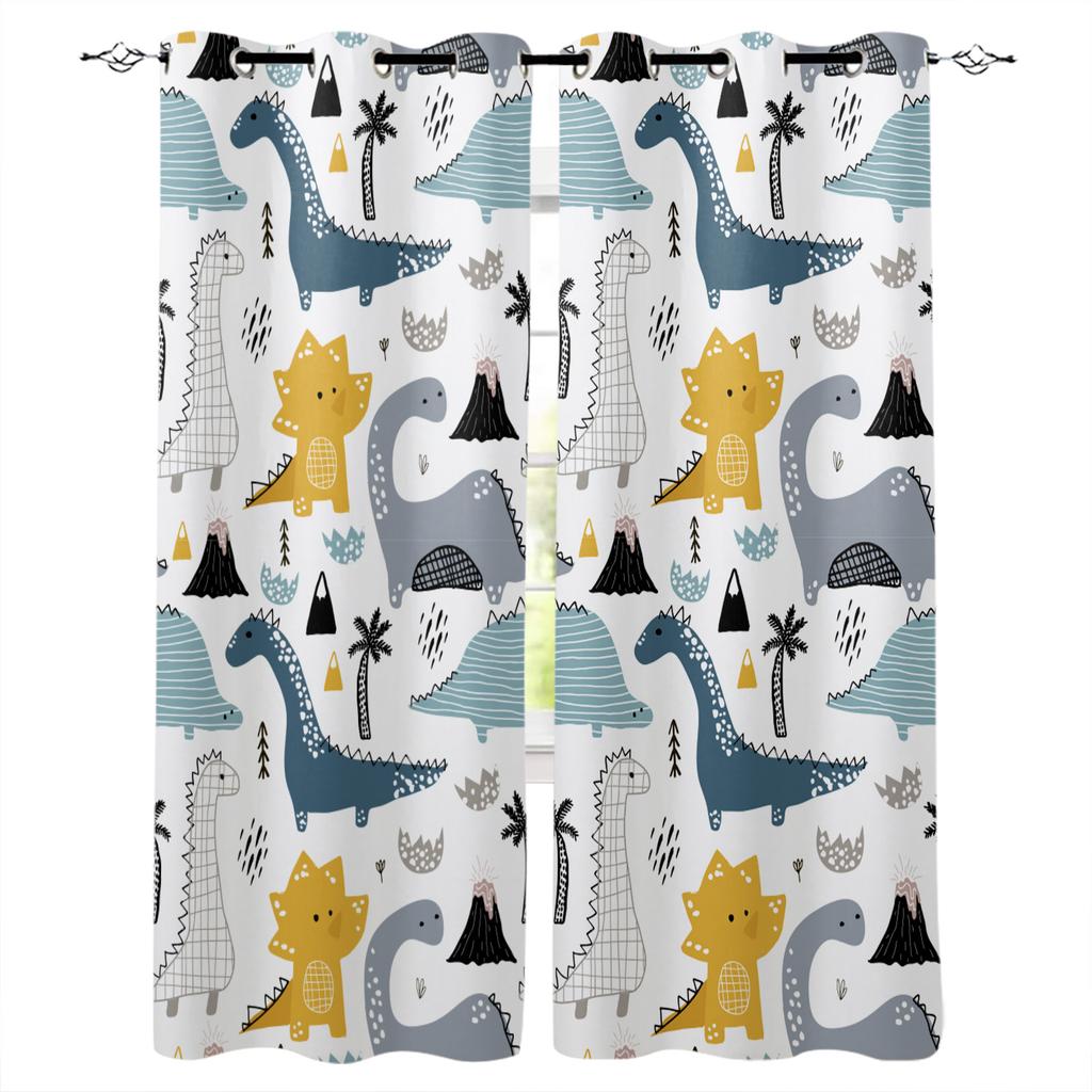 Cute Cartoon Dinosaur Curtains For Window Treatment Drapes Window Curtains For Living Room Bedroom Blinds Kids Room Home Decor