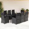VidaXL 9-Piece Garden Dining Set with Cushions, Table and Chairs with Adjustable Backrest, Outdoor Furniture, 3212893