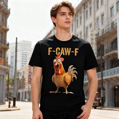 Vintage F-CAW-F Chicken Meme T Shirt Funny Animal Print Casual Streetwear Unisex Tee - Men's Summer Cotton Graphic Tee